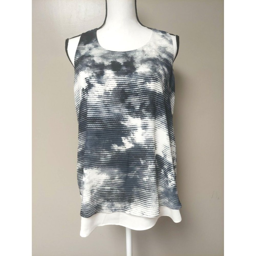 Kenar Layered‎ Tank Top Women's M Striped Sleeveless Tie Dye